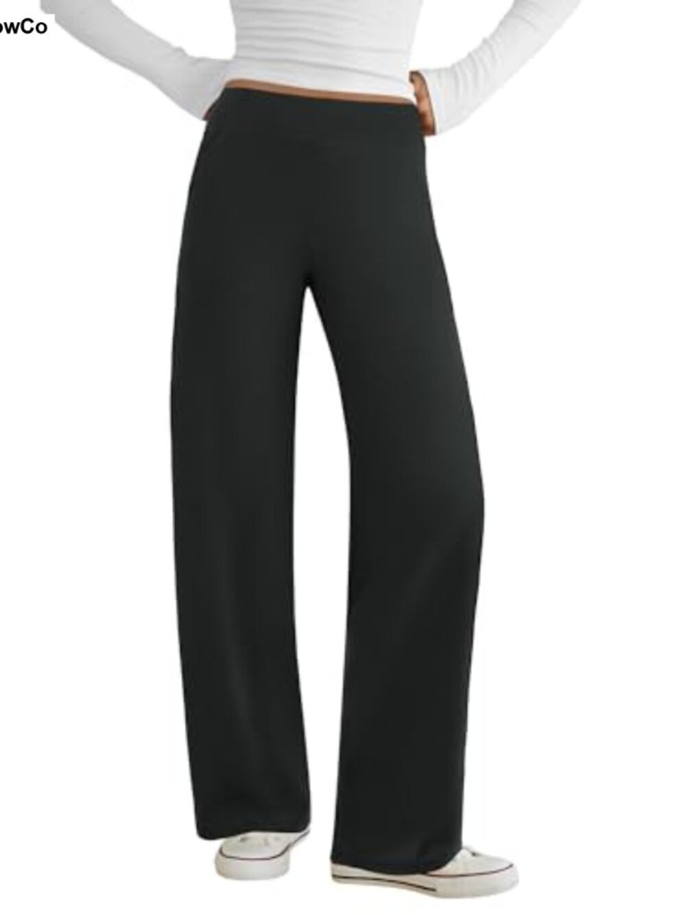 Wide Leg Yoga Pants Women with Pockets Stretchy Lounge Travel Work Bottoms Mid